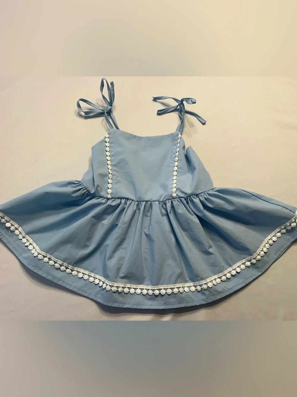 Adorable Girls' Light Blue Two-Piece Shorts Set by Oopsie Daisy. Size 7
